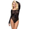 FISHNET BODY WITH LONG SLEEVES AND BARE SHOULDERS BLACK ONE SIZE